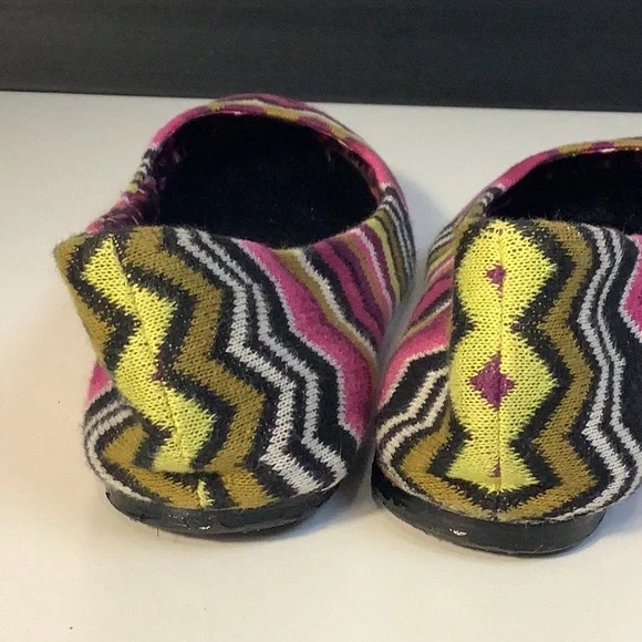 Missoni For Target Purple Green Sweater Knit Zig Zag Chevron Ballet Flats Sz 9.5 - Picture 12 of 12